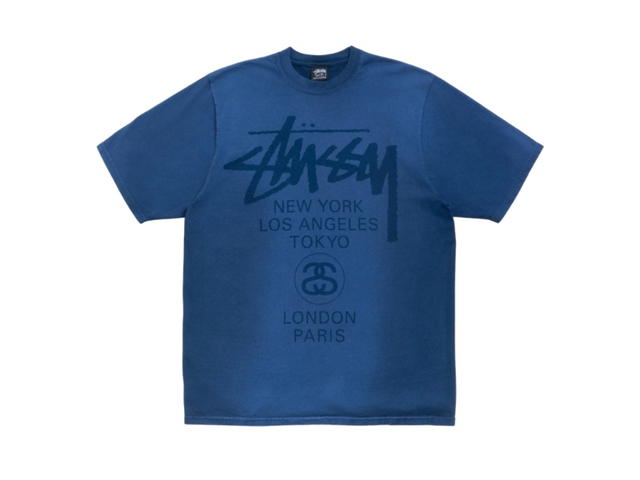 Stussy Stussy World Tour Tee Sun Faded Navy - view 1