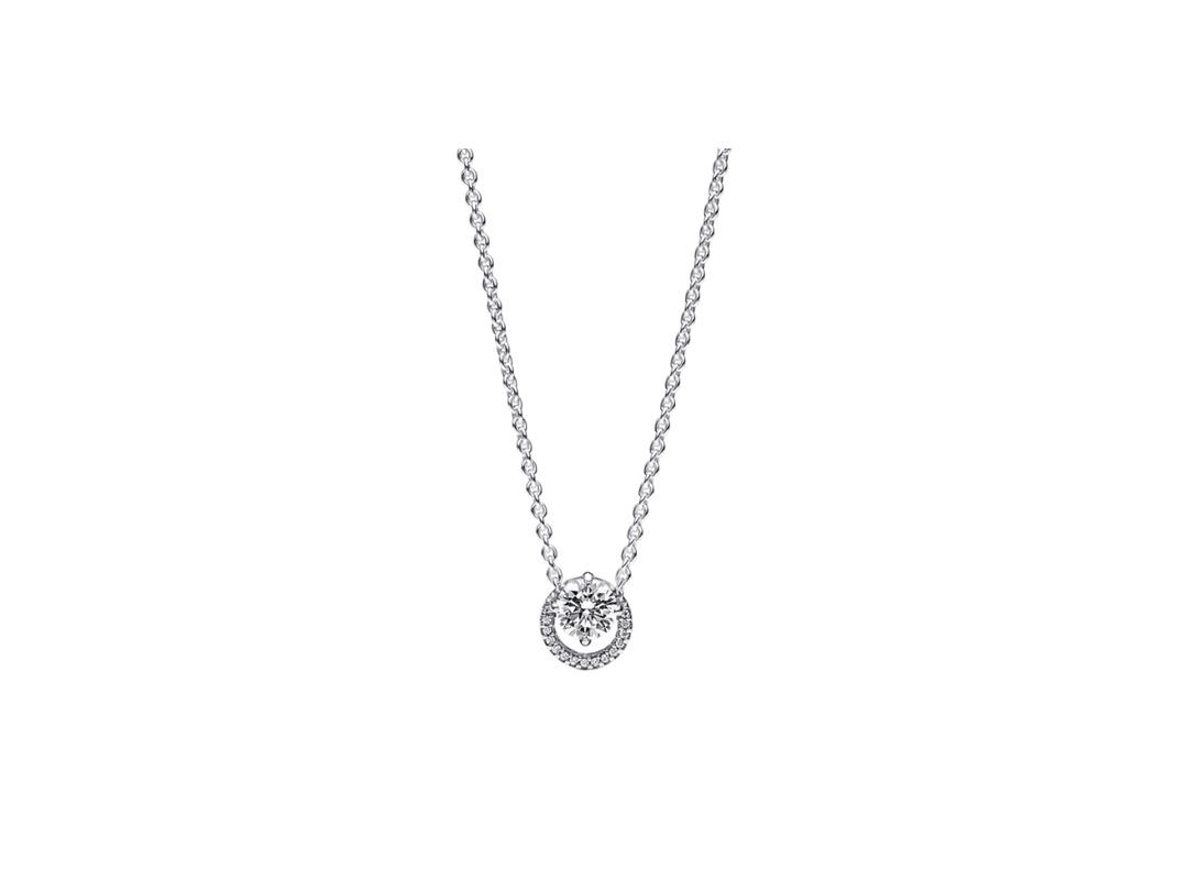 Pandora Pandora Sparkling Round Halo Pendant Collier Necklace Timeless Clear