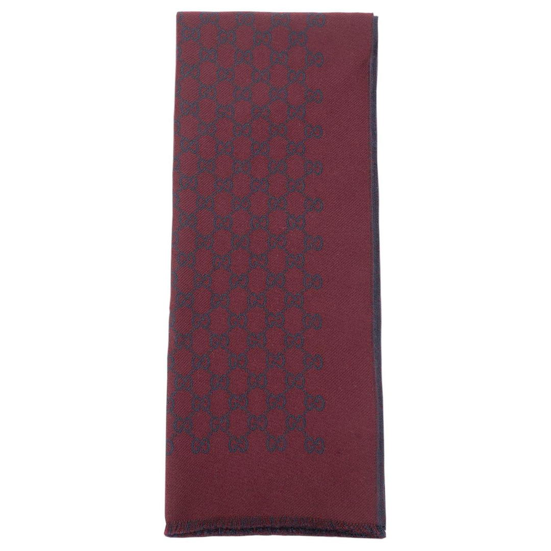 Gucci Gucci Knit Scarves Unisex Fuchsia/Navy Blue Multicolor