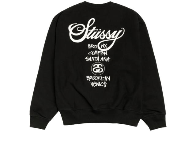 Stussy Stussy World Tour Crew Pigment Dyed Black - view 2