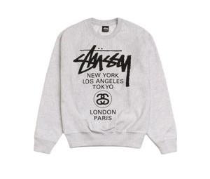 Buy Stussy World Tour Crew - Gray at Sasom – Authentic and Ready to Ship
