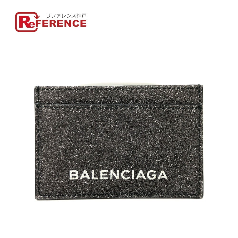 Balenciaga 392126 Logo glitter Pass case Card holder Business card holderCard Case