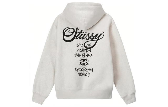 Stussy Stussy World Tour Hoodie - Gray - view 1