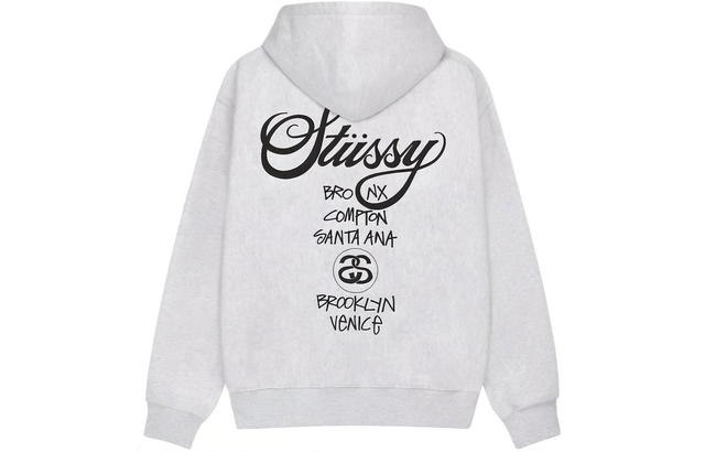 Stussy Stussy World Tour Hoodie - Gray - view 1