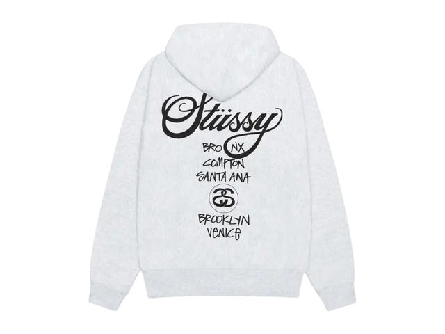 Stussy Stussy World Tour Hoodie Ash Heather - view 2