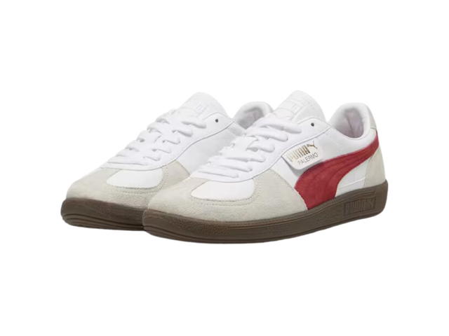 Puma Puma Palermo Lth White Vapor Gray Club Red - view 3