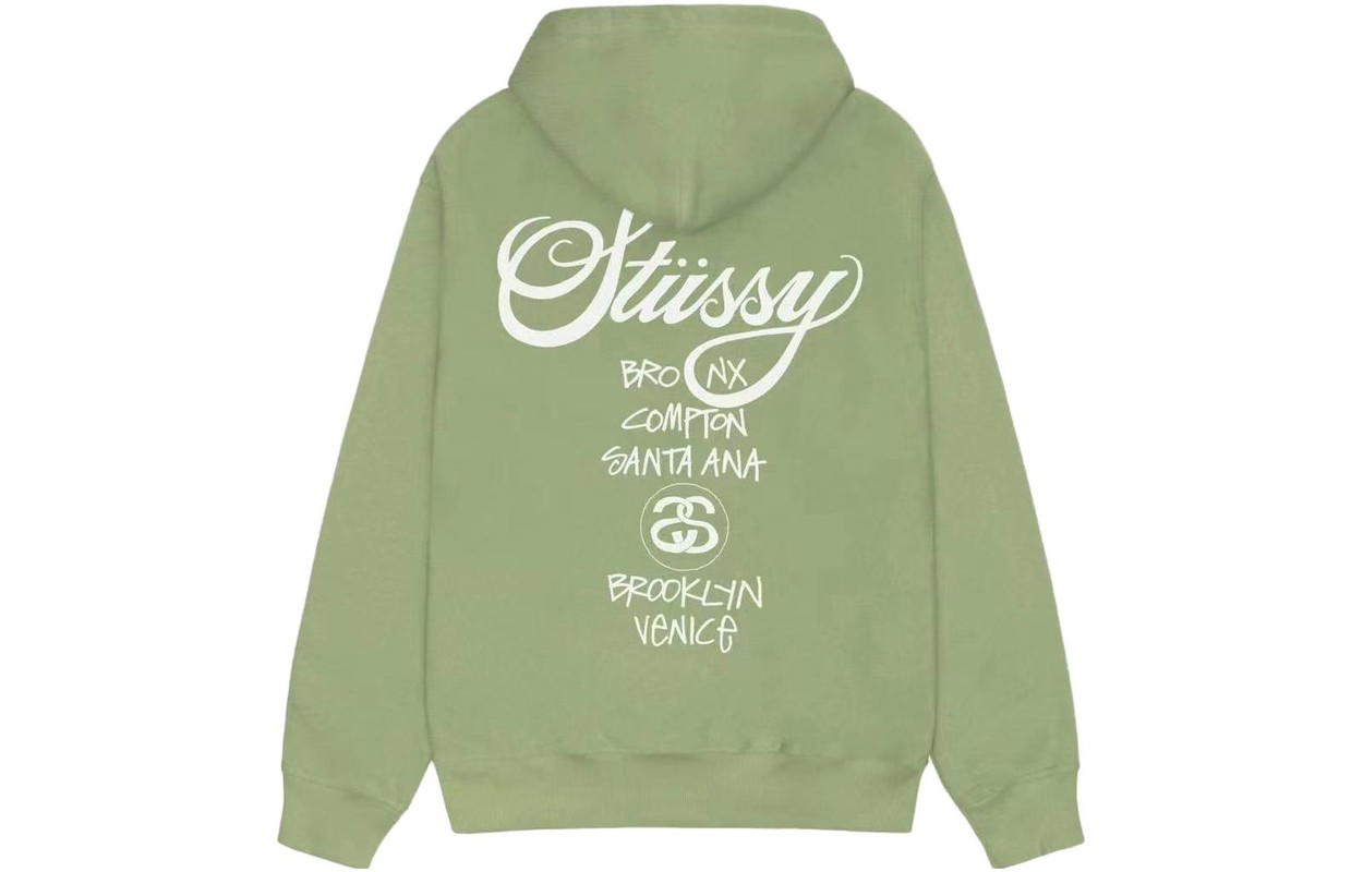 Stussy Stussy World Tour Zip Hoodie - Moss