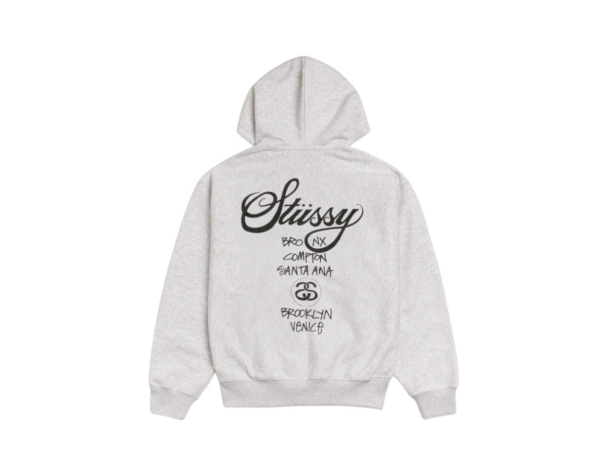 Stussy Stussy World Tour Zip Hoodie Ash Heather