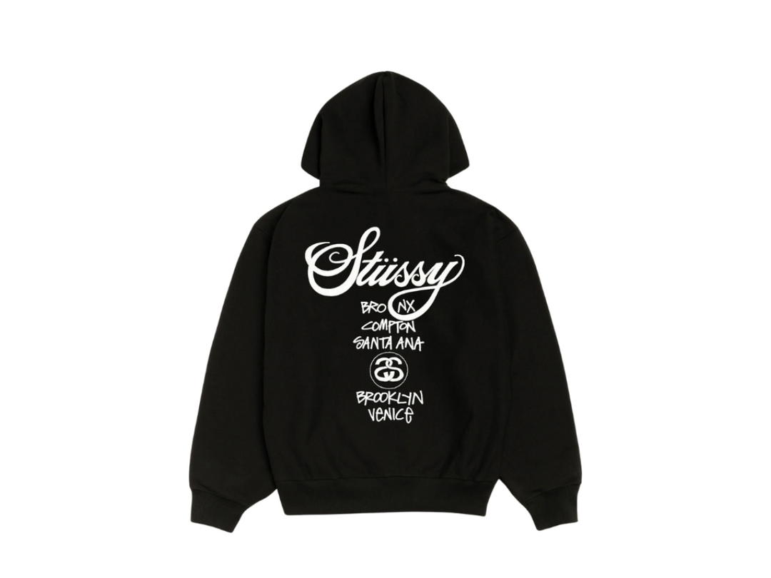 Stussy Stussy World Tour Zip Hoodie Black
