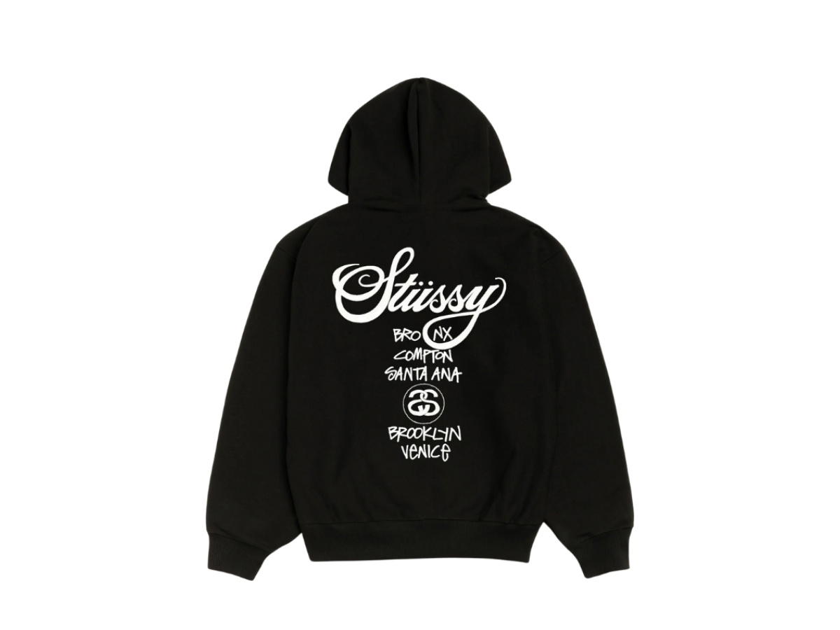 Stussy Stussy World Tour Zip Hoodie Black