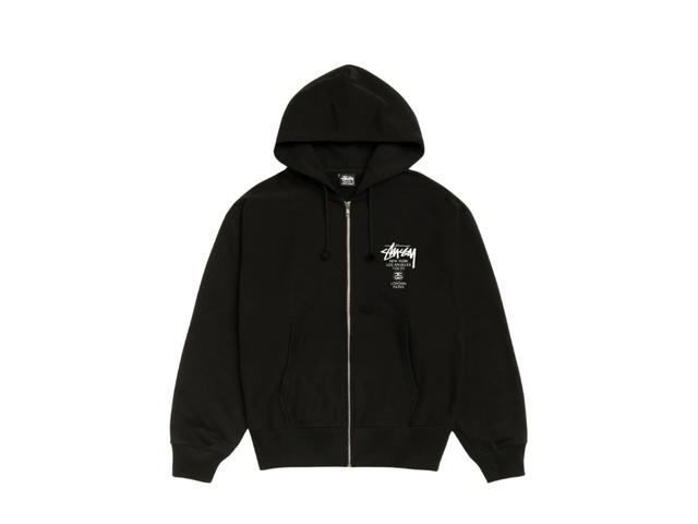 Stussy Stussy World Tour Zip Hoodie Black - view 2