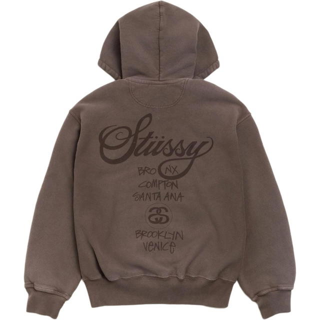 Stussy Stussy World Tour Zip Hoodie - Brown - view 1