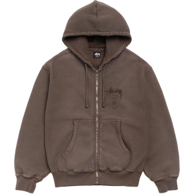 Stussy Stussy World Tour Zip Hoodie - Brown - view 2
