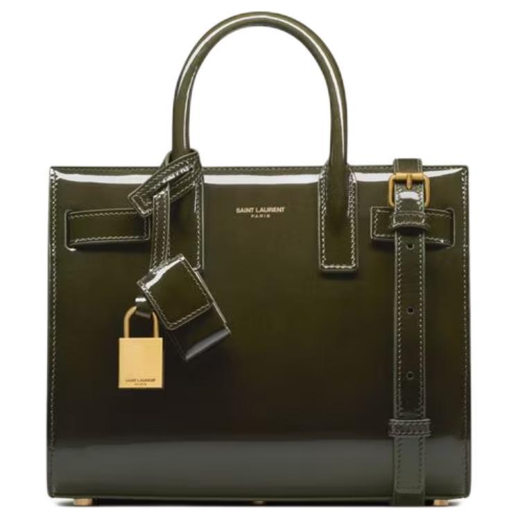 Saint Laurent Saint Laurent SAC DE JOUR Calfskin One Shoulder Handbag Nano Women's Grape Garden Green