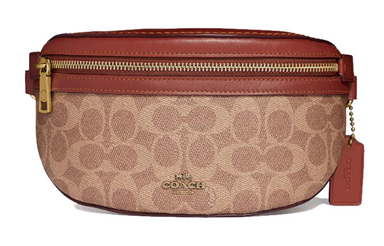 Coach Coach Bethany Leather Shoulder Bag Crossbody Bag Sling Bag Fanny Pack Women's Red & Brown