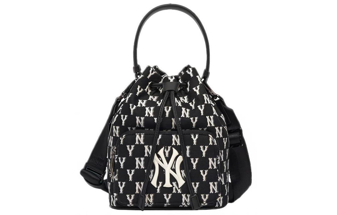 MLB MLB Monogram Collection Polyester Bucket Bag Handbag Shoulder Bag Crossbody Bag Regular Unisex Black