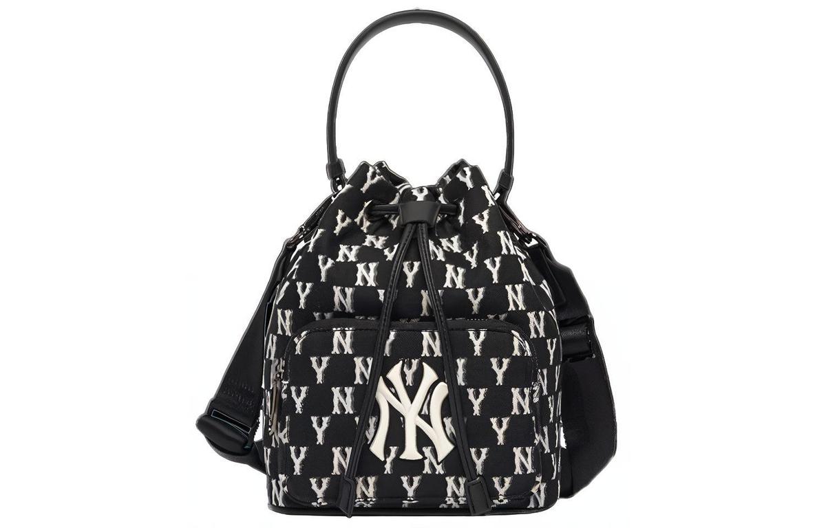 MLB MLB Monogram Collection Polyester Bucket Bag Handbag Shoulder Bag Crossbody Bag Regular Unisex Black