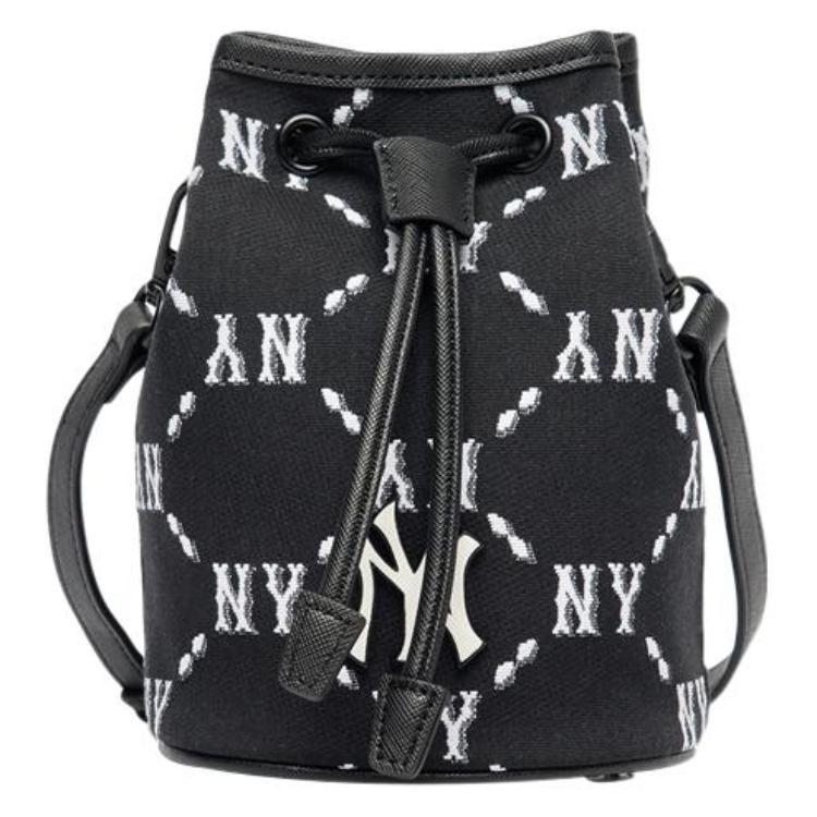 MLB MLB Monogram Collection Artificial Leather Bucket Bags Shoulder Bag Crossbody Bag Regular Unisex Black