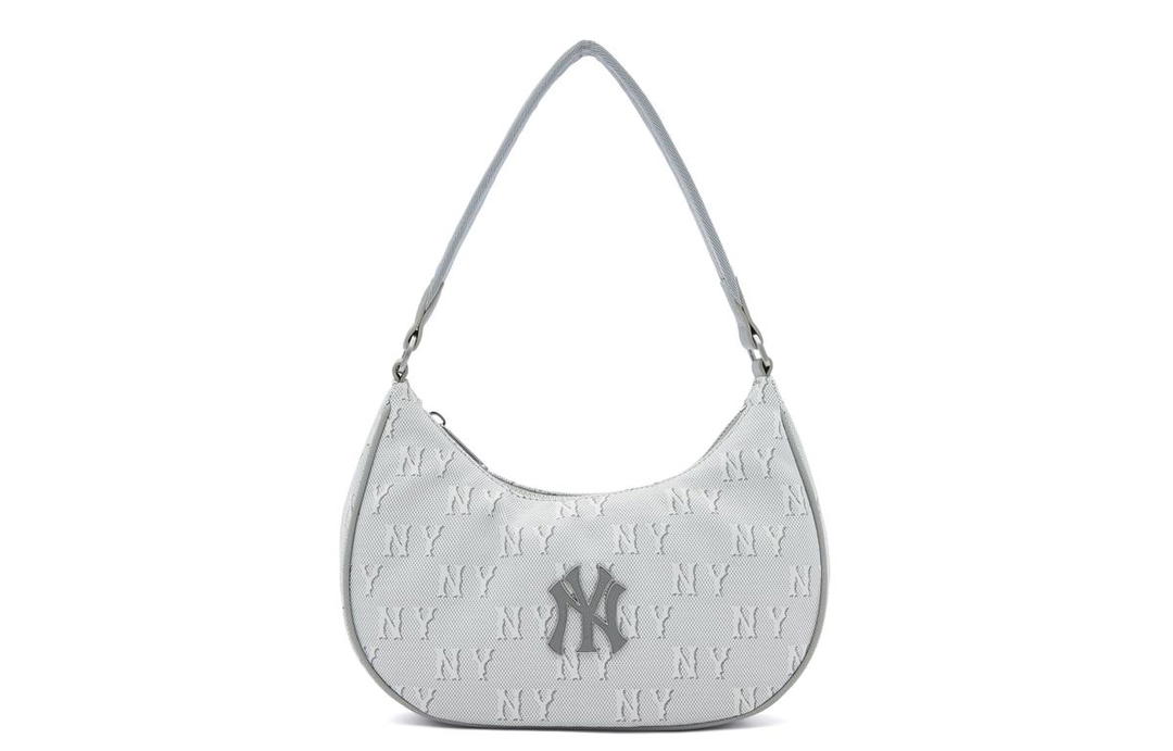 MLB MLB Polyester Shoulder Bag Handbag Regular Unisex White & Silver Gray