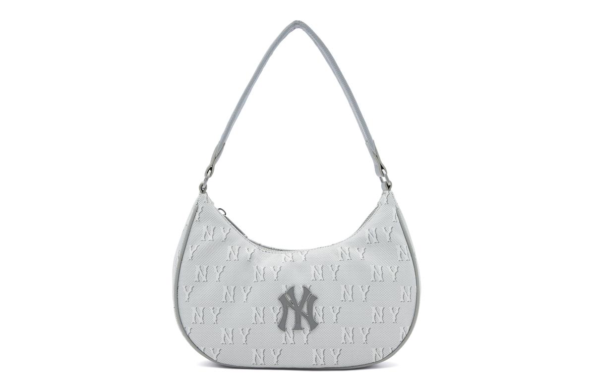 MLB MLB Polyester Shoulder Bag Handbag Regular Unisex White & Silver Gray