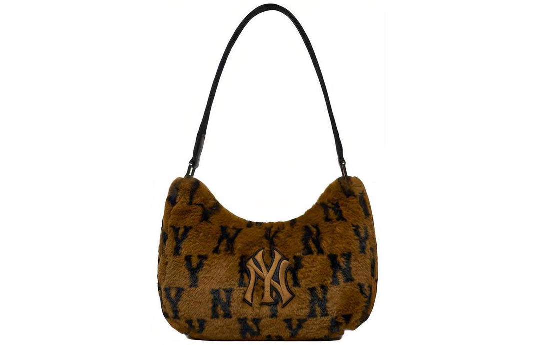 MLB MLB Monogram Collection Lambswool Velvet Mahjong Bag Shoulder Bag Handbag Regular Women's Coffee