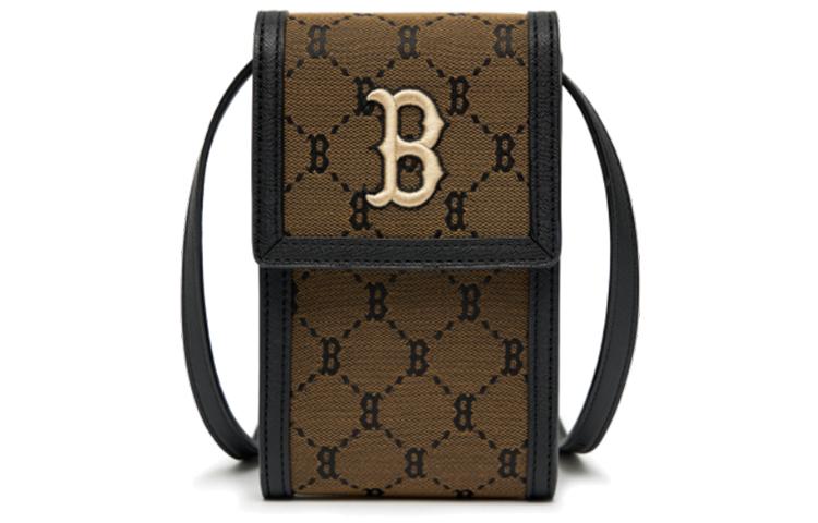 MLB MLB Monogram Collection Polyester Shoulder Bag Crossbody Bag Cell Phone Pouch Regular Unisex Coffee