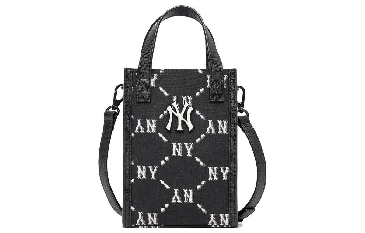 MLB MLB Monogram Collection Polyester Portable One Shoulder Crossbody Cell Phone Pouch Small Size Women's Black