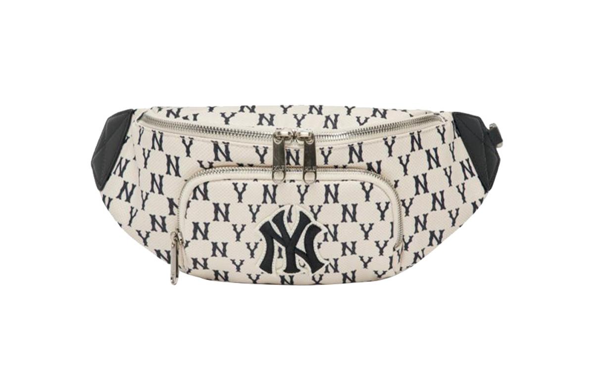 MLB MLB Monogram Collection Polyester Combo Bag Fanny Pack Regular Unisex Black White