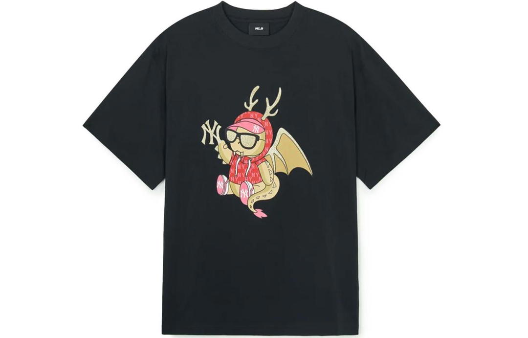 MLB MLB Year Of The Dragon Limited Series SS24 Drop Shoulder Sleeve T Shirt Unisex Black