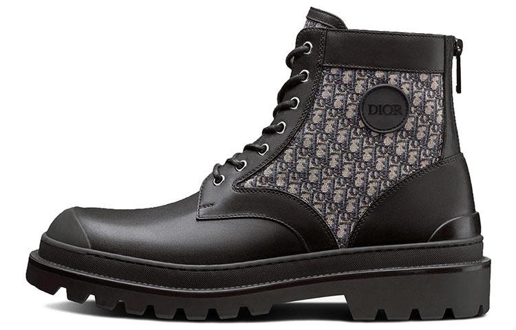 Dior Dior Explorer Ankle Boot Black Beige Dior Oblique Jacquard