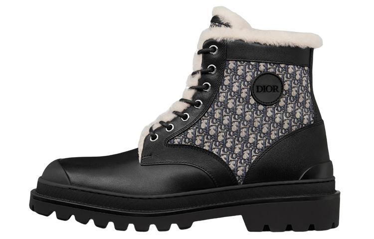 Dior Dior Explorer Ankle Boot Black Beige Black Dior Oblique Jacquard