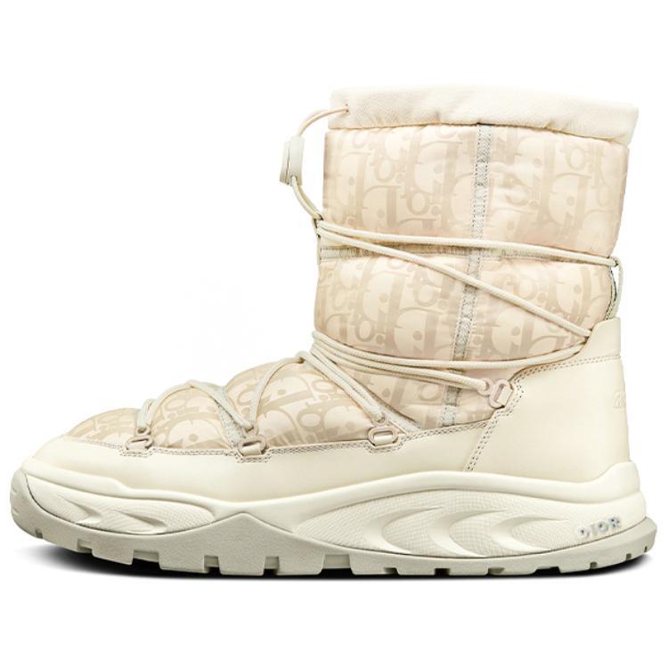 Dior Dior Snow Warm Slip Resistant Coverage Short Snow Boots Men's Gray White