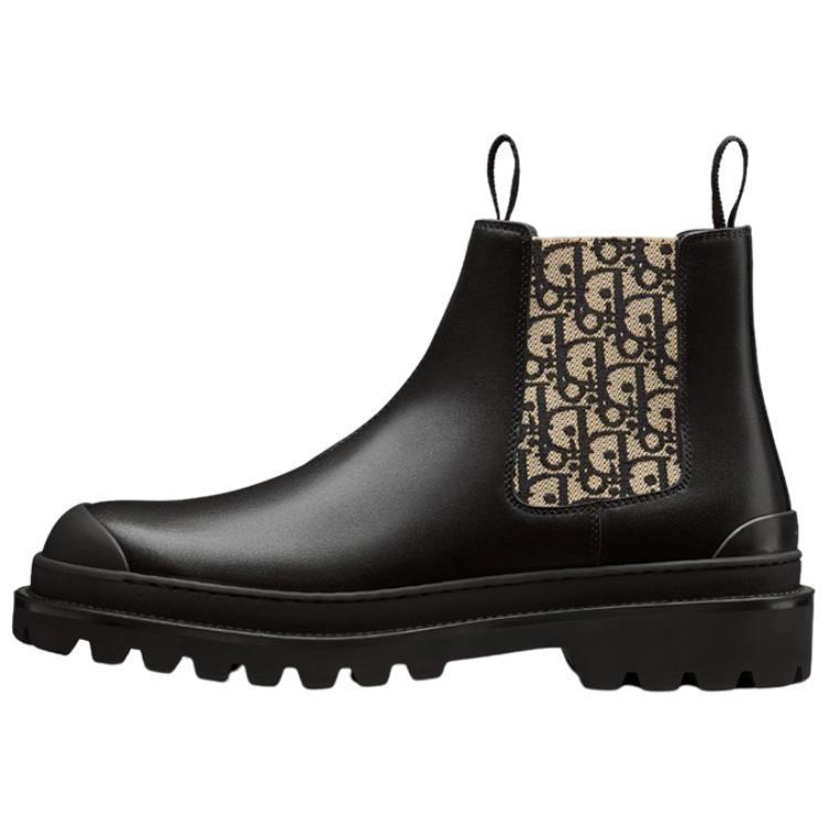 Dior Dior Explorer Chelsea Boot Black Beige Black Dior Oblique Motif