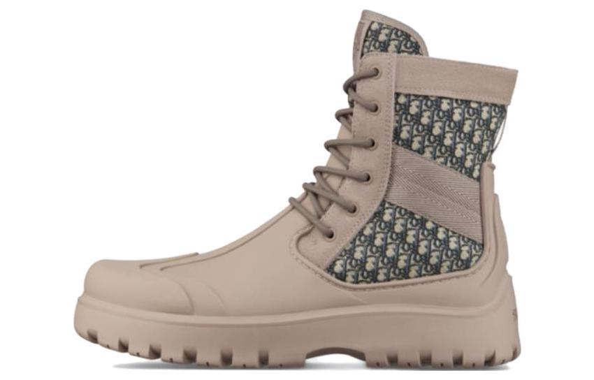 Dior Dior Garden Lace Up Ankle Boots Brown Rubber