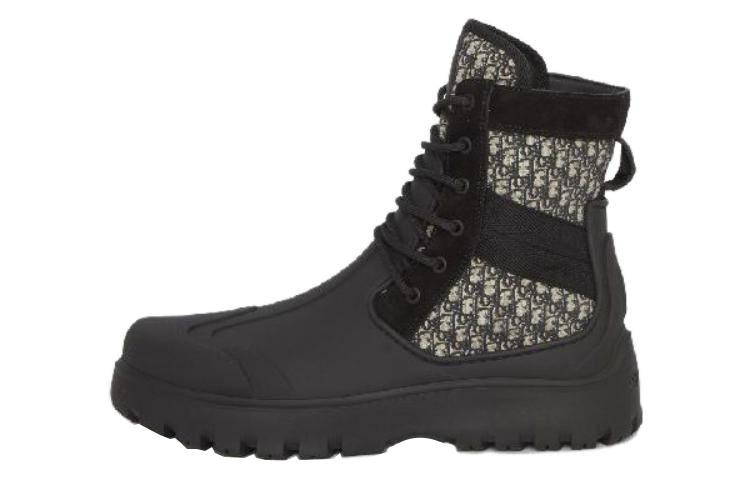 Dior Dior Garden Lace Up Ankle Boots Black Rubber