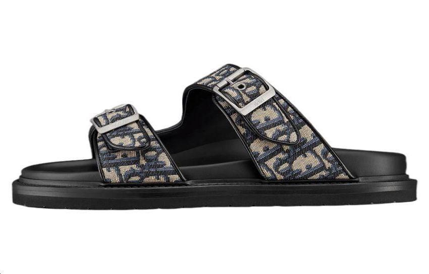 Dior Dior Aqua Sandal Beige Black Dior Oblique Jacquard