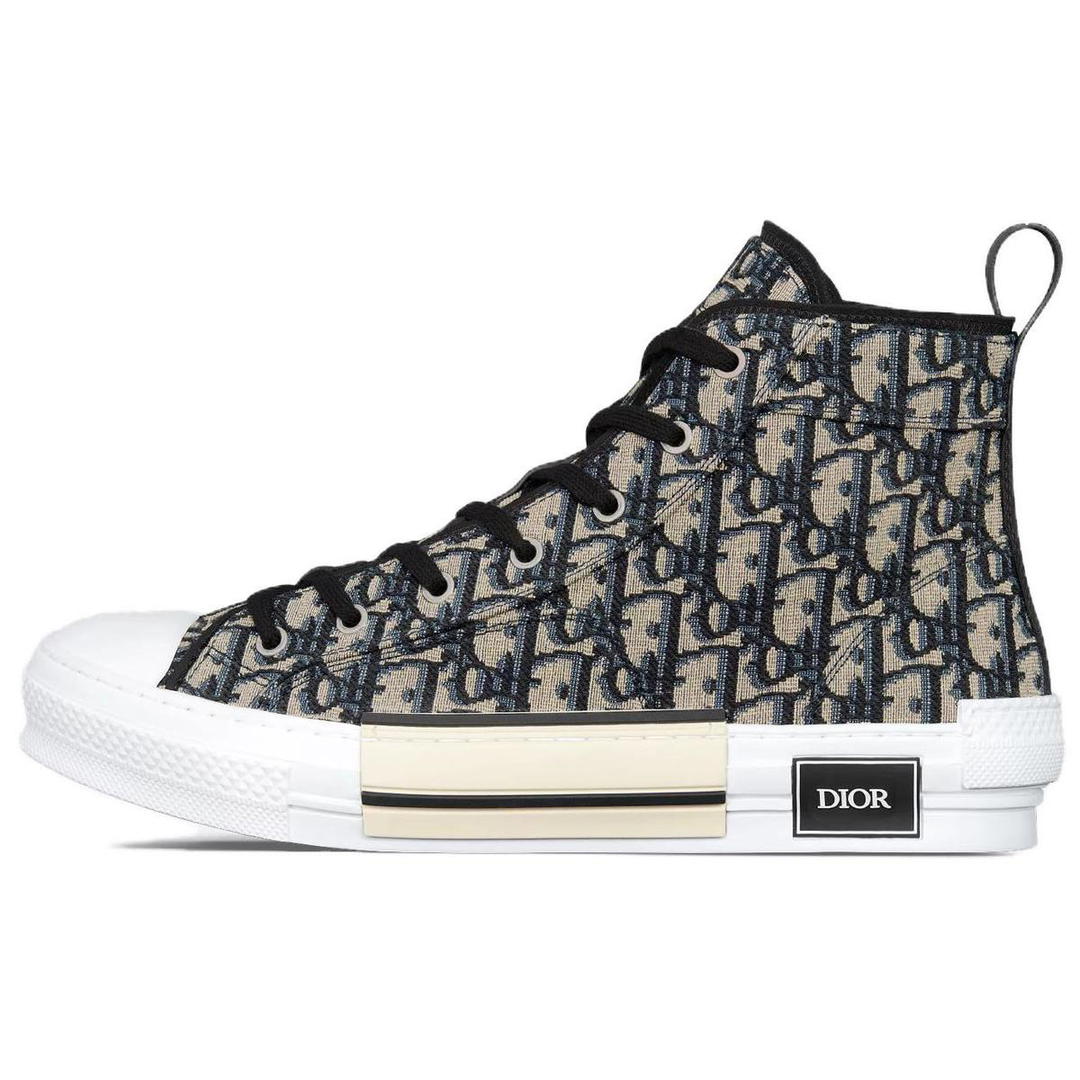 Dior Dior B23 High Top Skateboard Shoes Men's Beige Black