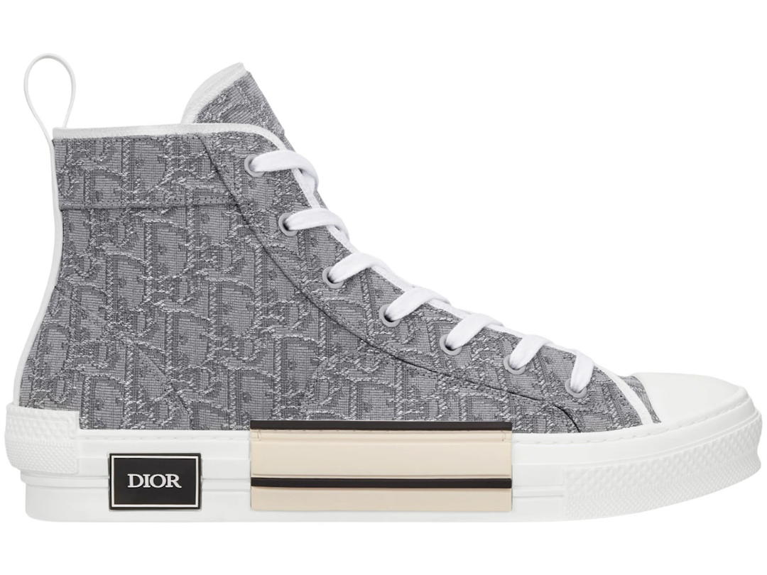 Dior Dior B23 High Top Ruthenium Metallic Thread Dior Oblique Jacquard