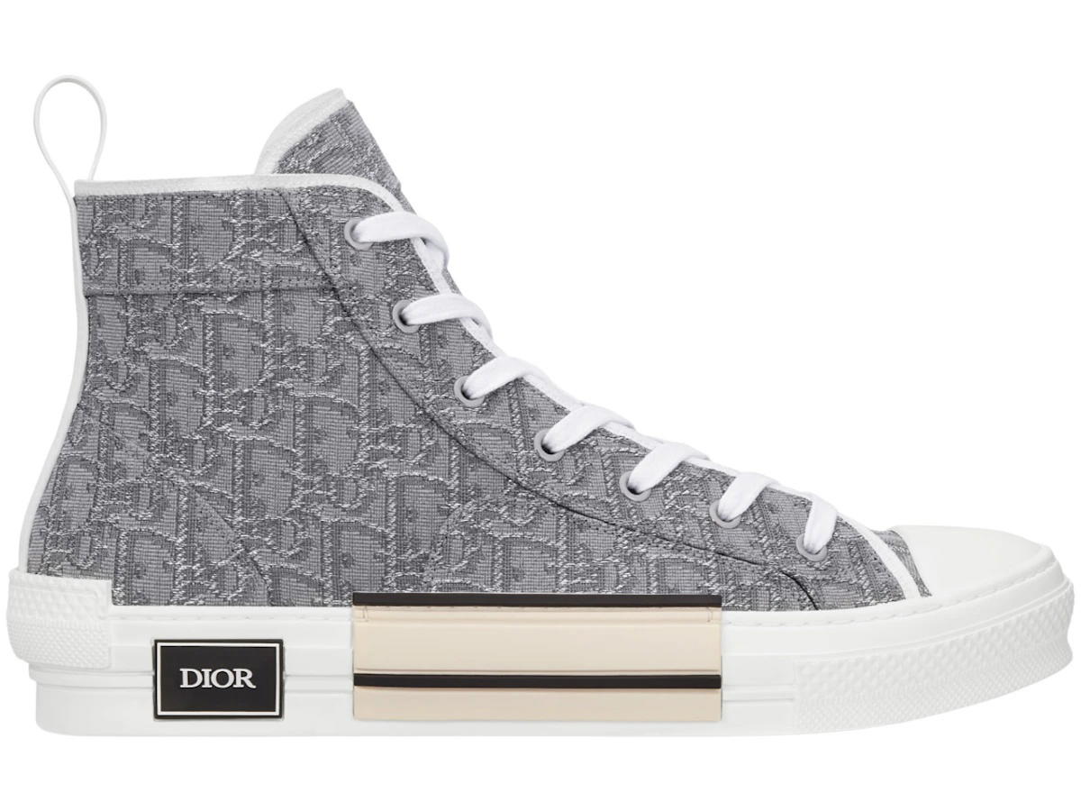 Dior Dior B23 High Top Ruthenium Metallic Thread Dior Oblique Jacquard