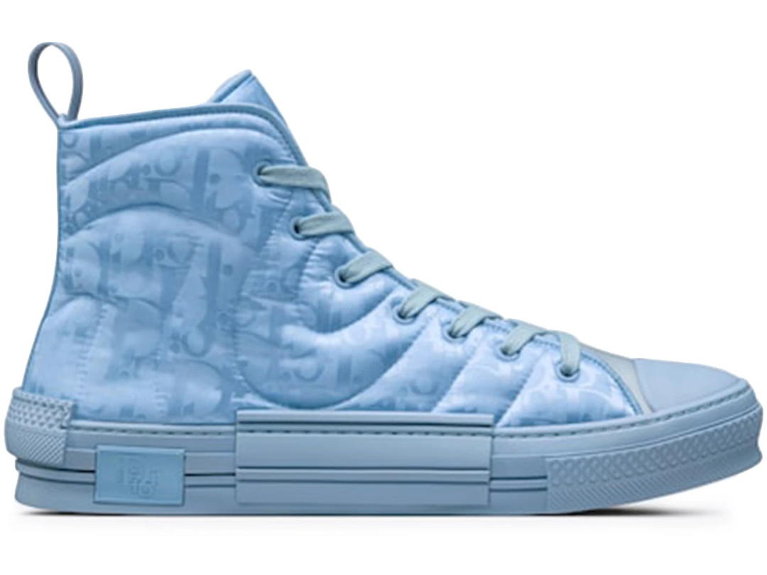 Dior Dior B23 High Top ERL Blue Dior Oblique Mirage Quilted Technical Fabric with Swirl Motif