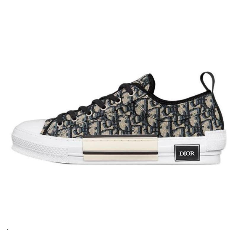 Dior Dior B23 Low Top Skateboard Shoes Unisex Beige Black