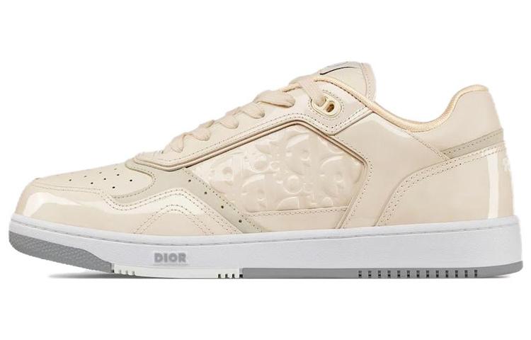 Dior Dior B27 Low Cream Patent Dior Oblique Gravity Embbossed