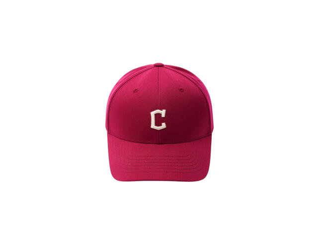 MLB MLB Premium Basic Small Logo Structured Ball Cap Cleveland Guardians Wine - view 2