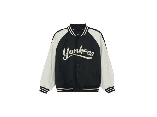 MLB MLB Nylon Blocking Cursive Varsity Jacket New York Yankees Black (FW25) - view 1