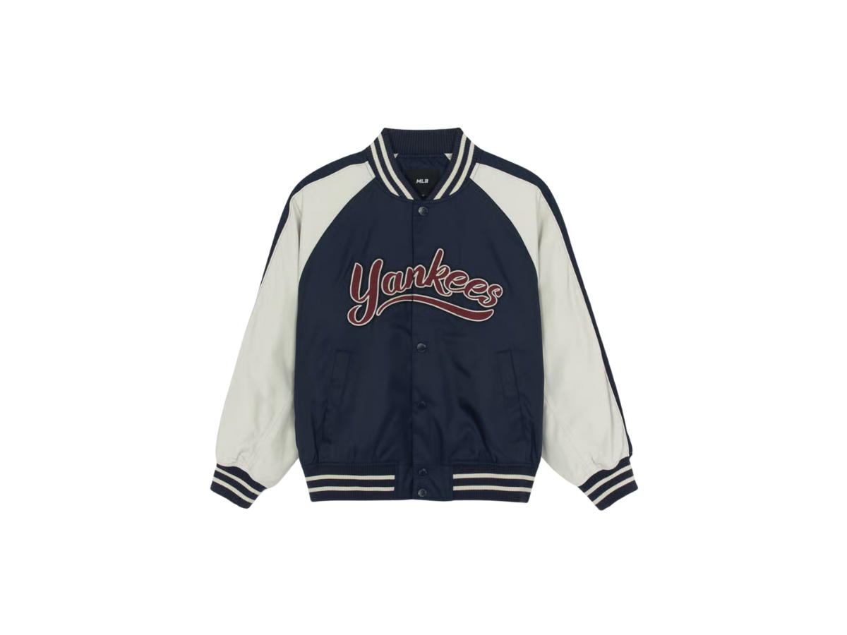 MLB MLB Nylon Blocking Cursive Varsity Jacket New York Yankees Navy (FW25)
