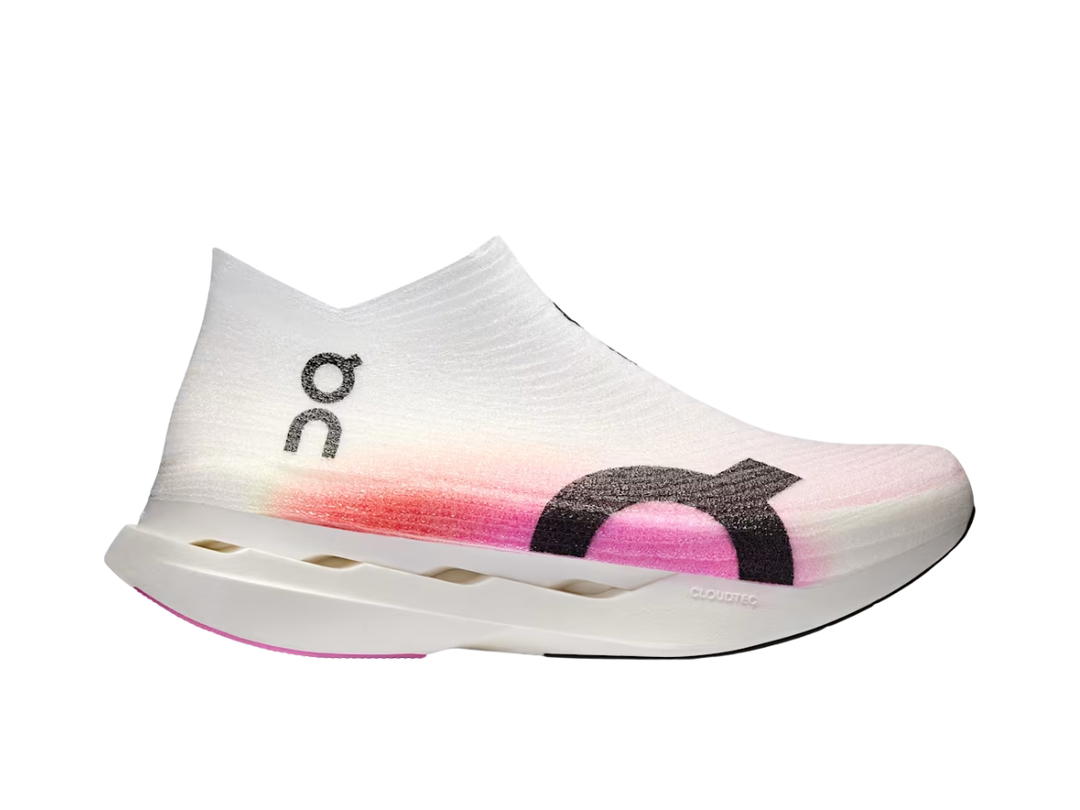 On On Cloudboom Strike LS White Raspberry