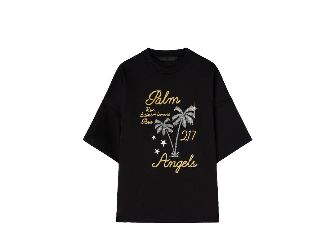 Palm Angels Palm Angels Logo Printed Crewneck T-Shirt Black