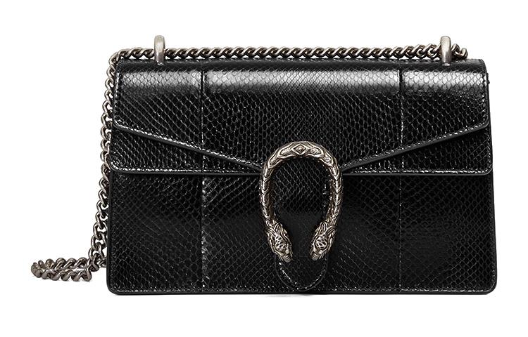 Gucci Gucci Dionysus Snake Skin Chain Shoulder Bag Crossbody Bag Women's Black