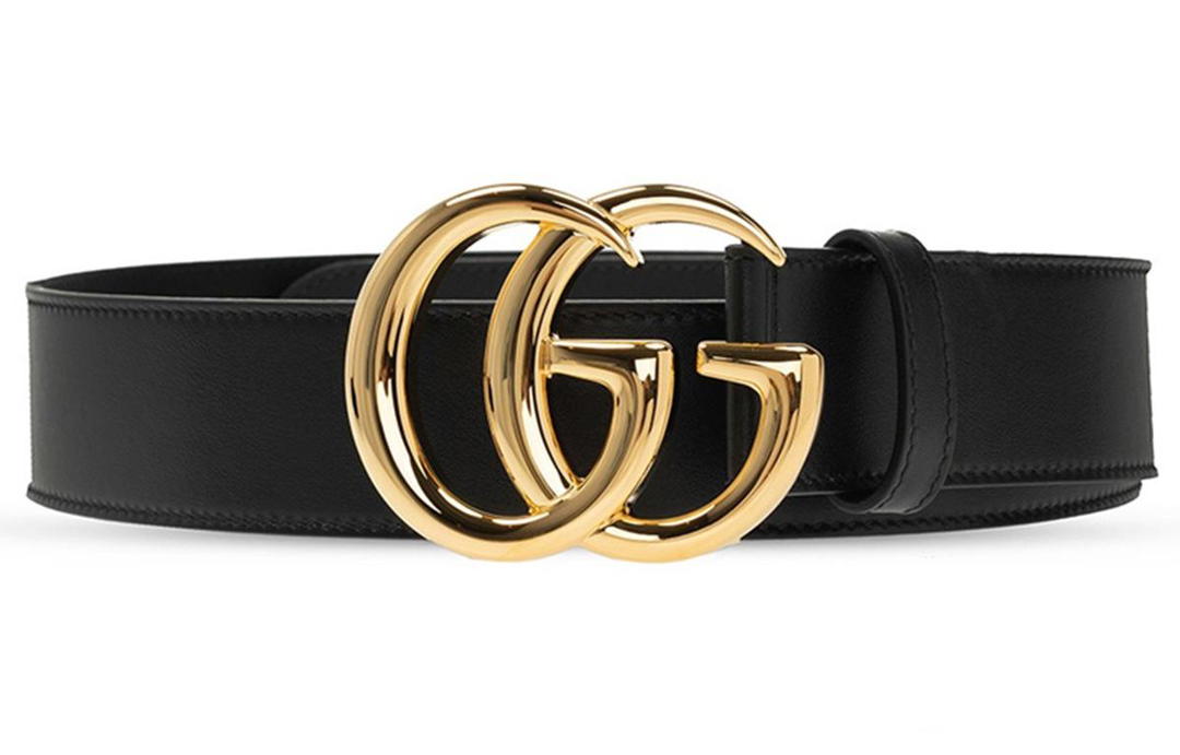 Gucci Gucci Cow Leather Belts Women's Black Width: 4cm