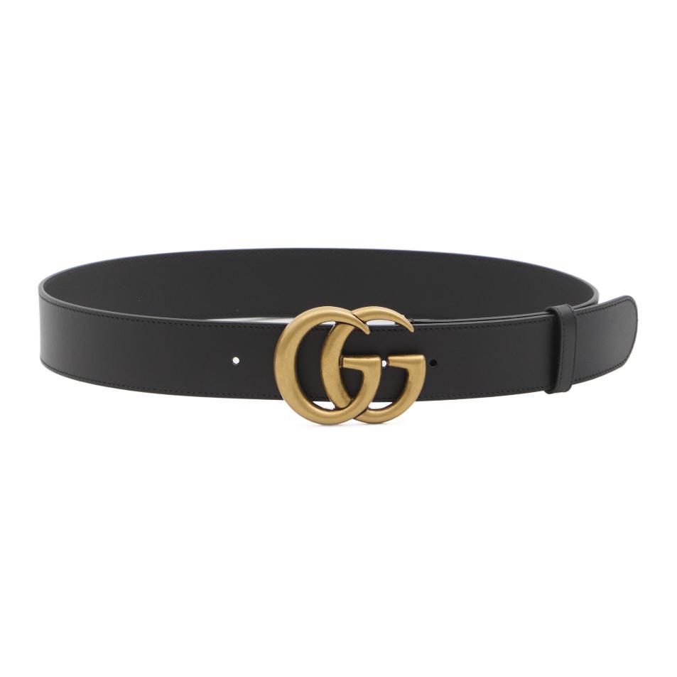 Gucci Gucci Leather Belts Women's Black Width 4CM